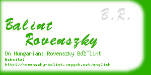 balint rovenszky business card